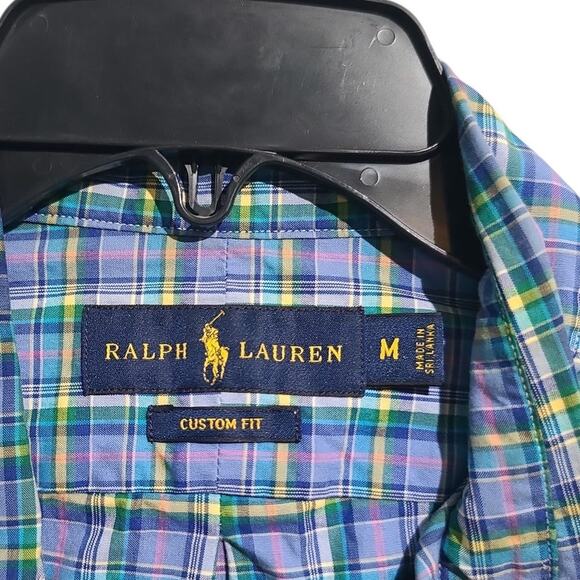 Ralph Lauren Custom Fit Blue Purple Plaid Button Shirt Size M - Picture 5 of 5